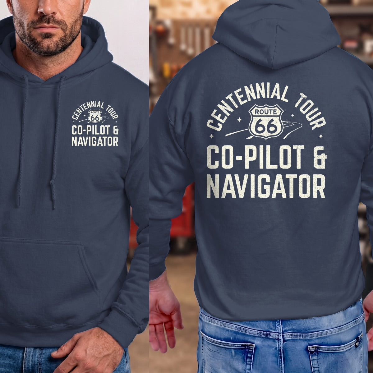 Navy | Left Chest + Back