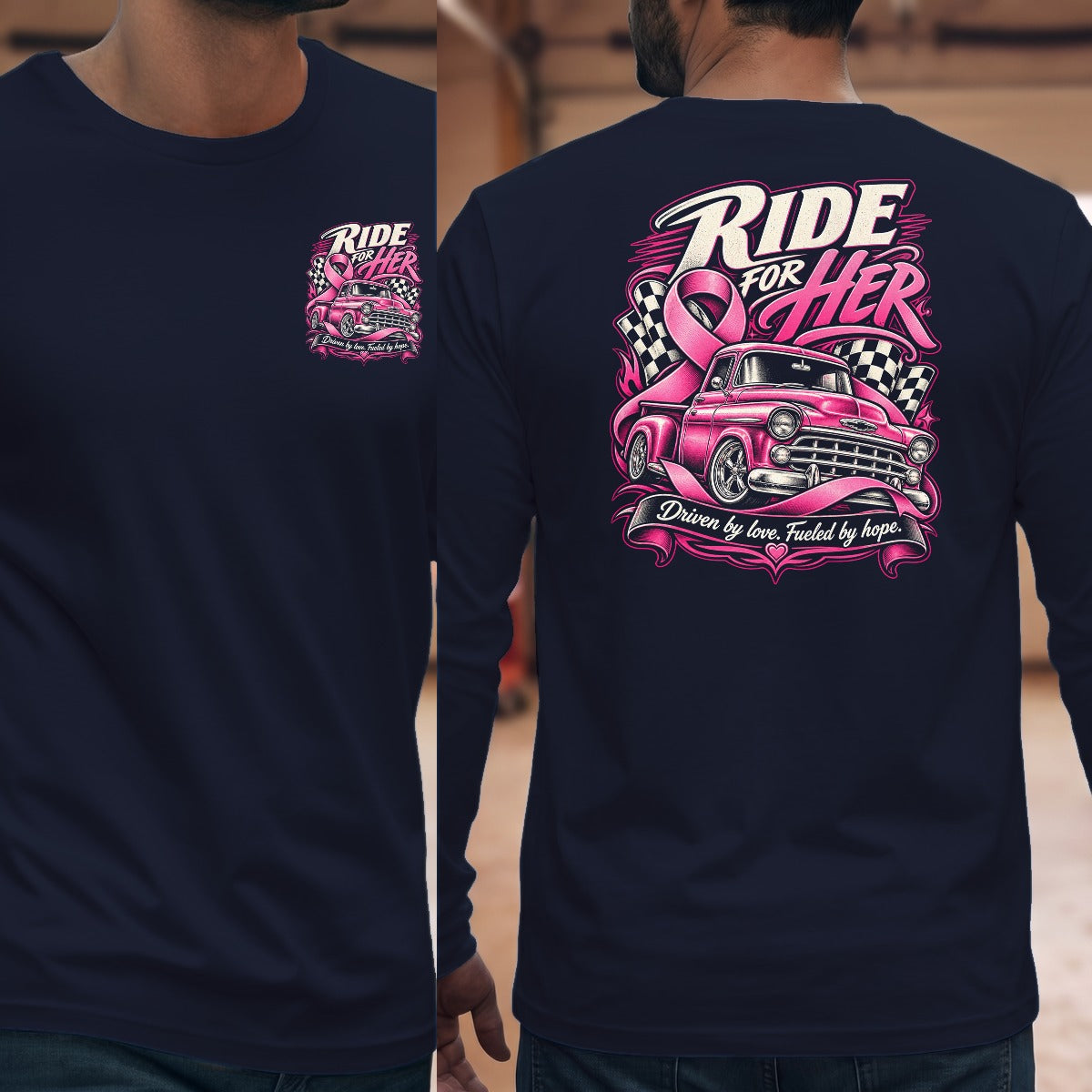 Navy | Left Chest + Back