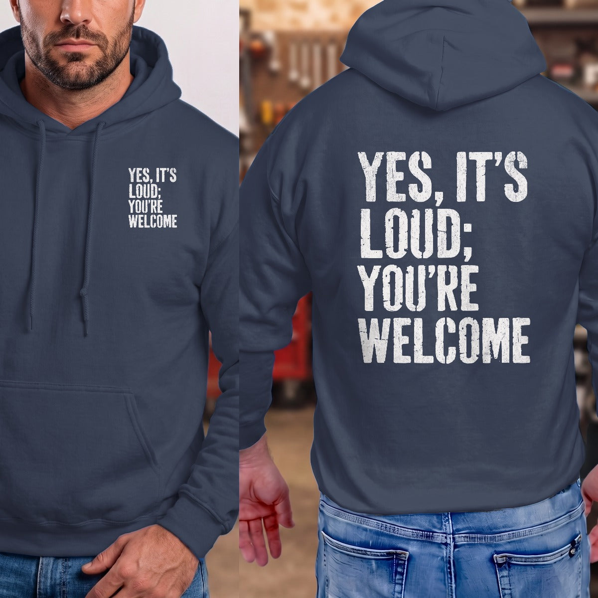 Navy | Left Chest + Back