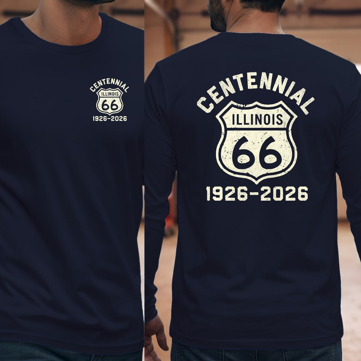 Navy | Left Chest + Back