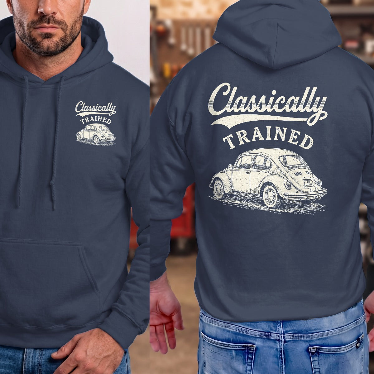 Navy | Left Chest + Back