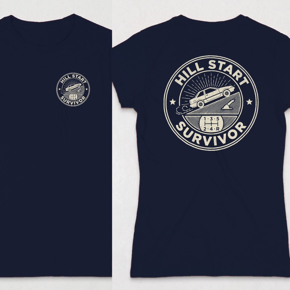 Navy | Left Chest + Back
