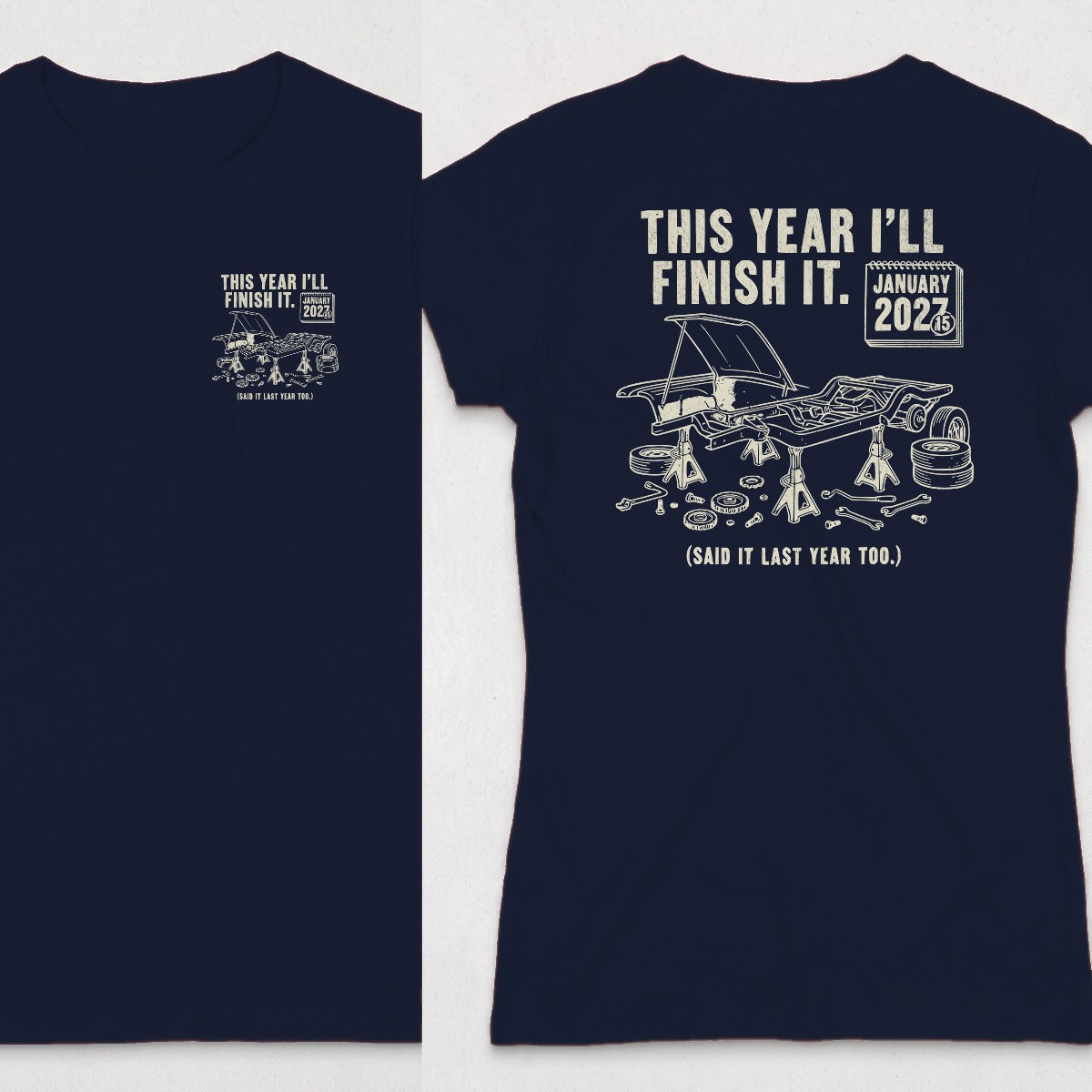 Navy | Left Chest + Back