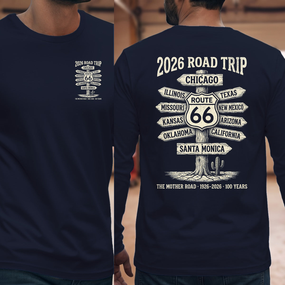 Navy | Left Chest + Back