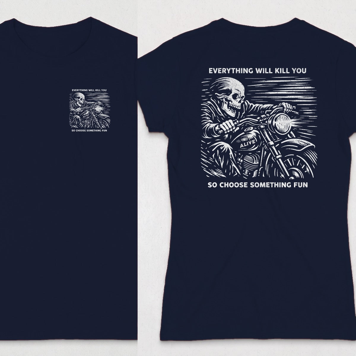 Navy | Left Chest + Back