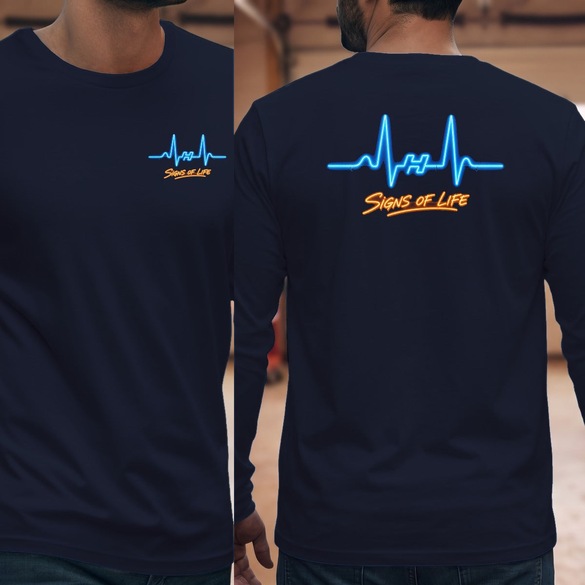 Navy | Left Chest + Back