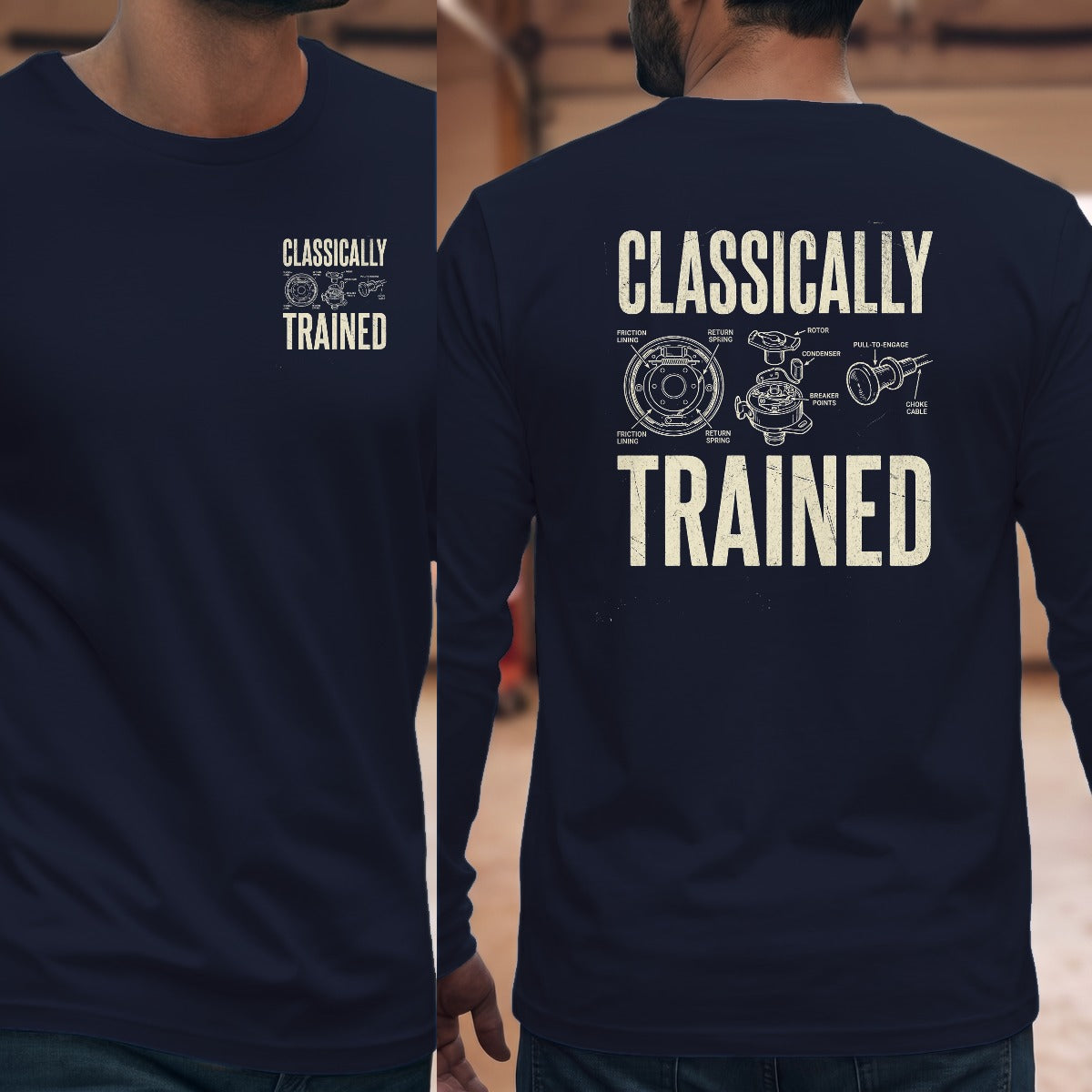 Navy | Left Chest + Back