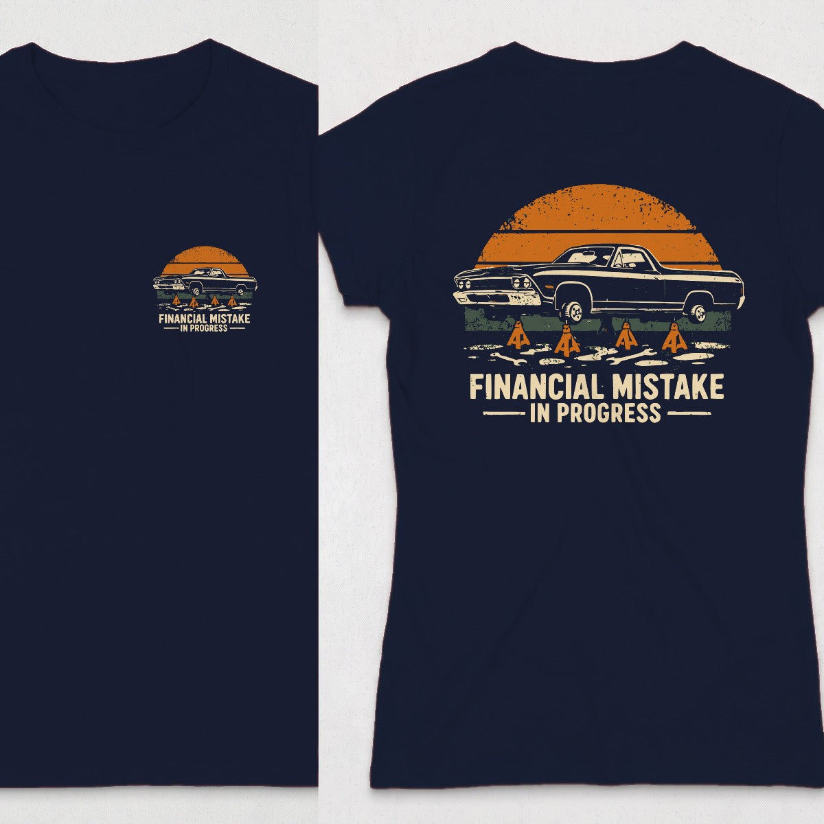 Navy | Left Chest + Back