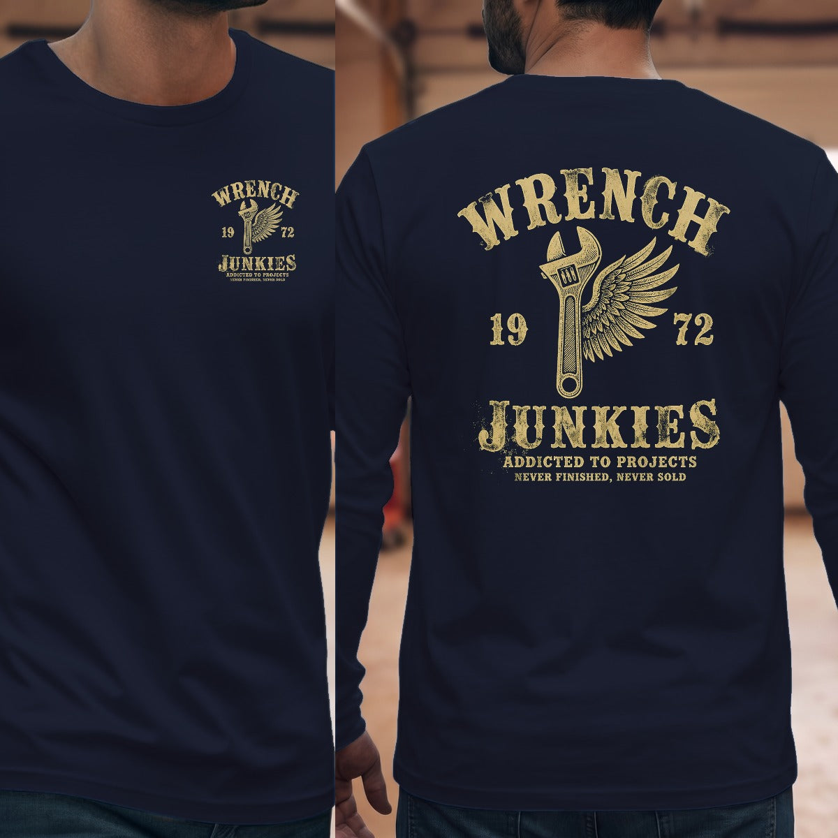 Navy | Left Chest + Back