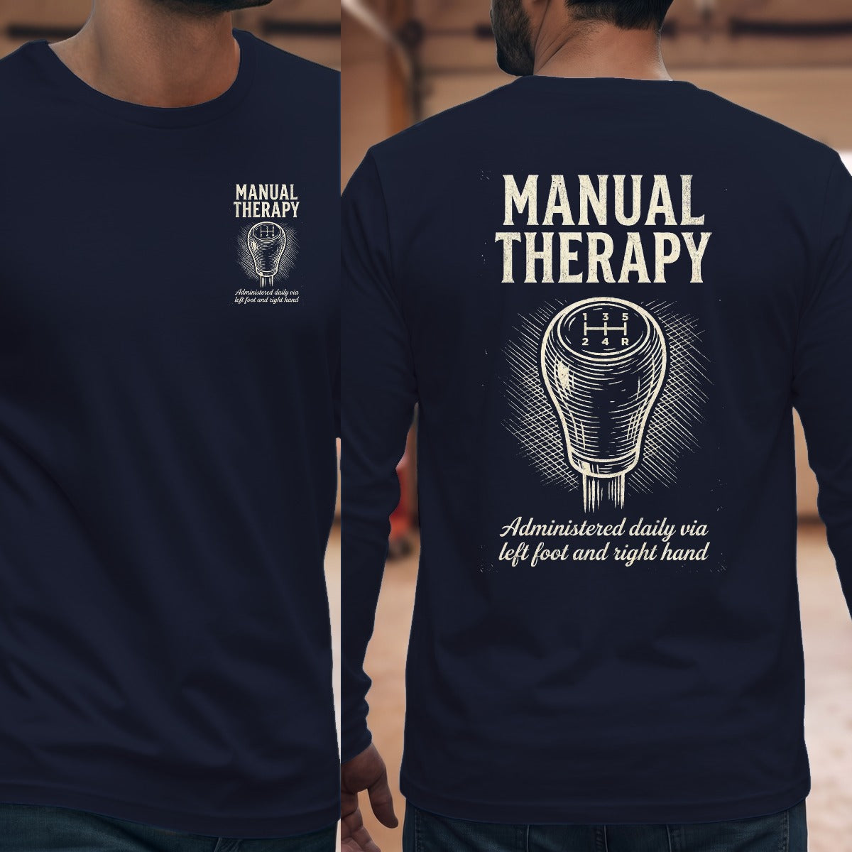 Navy | Left Chest + Back