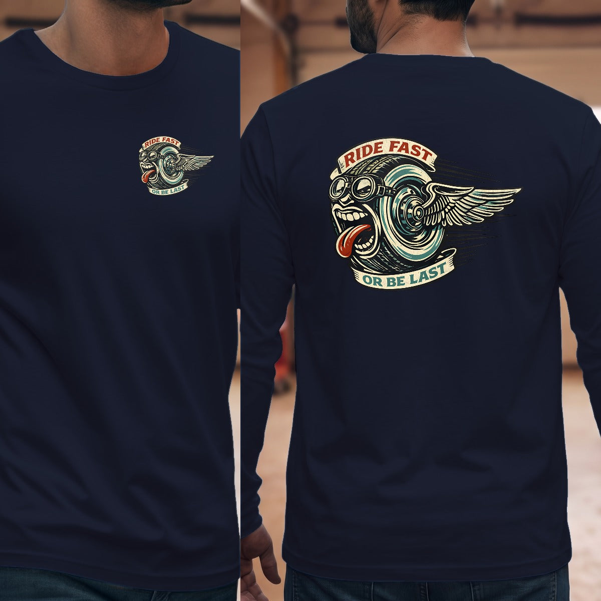 Navy | Left Chest + Back