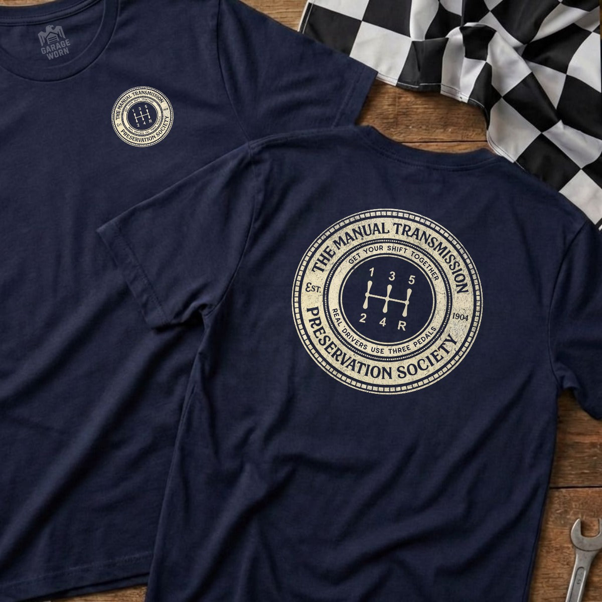 Navy | Left Chest + Back