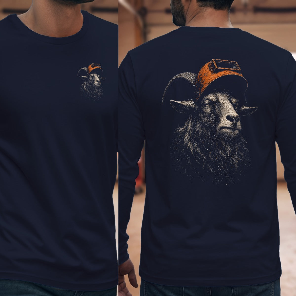 Navy | Left Chest + Back