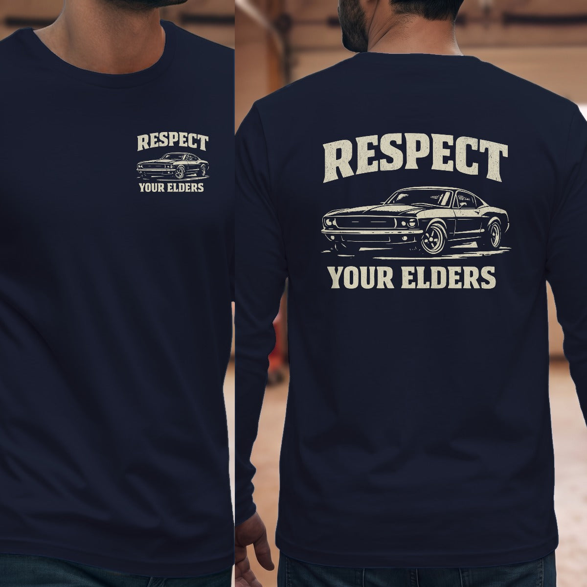 Navy | Left Chest + Back