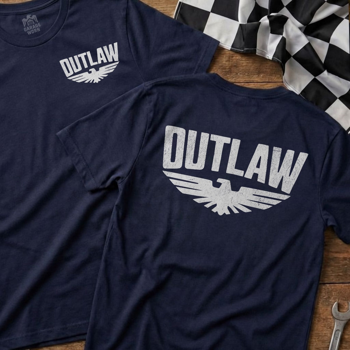 Navy | Left Chest + Back