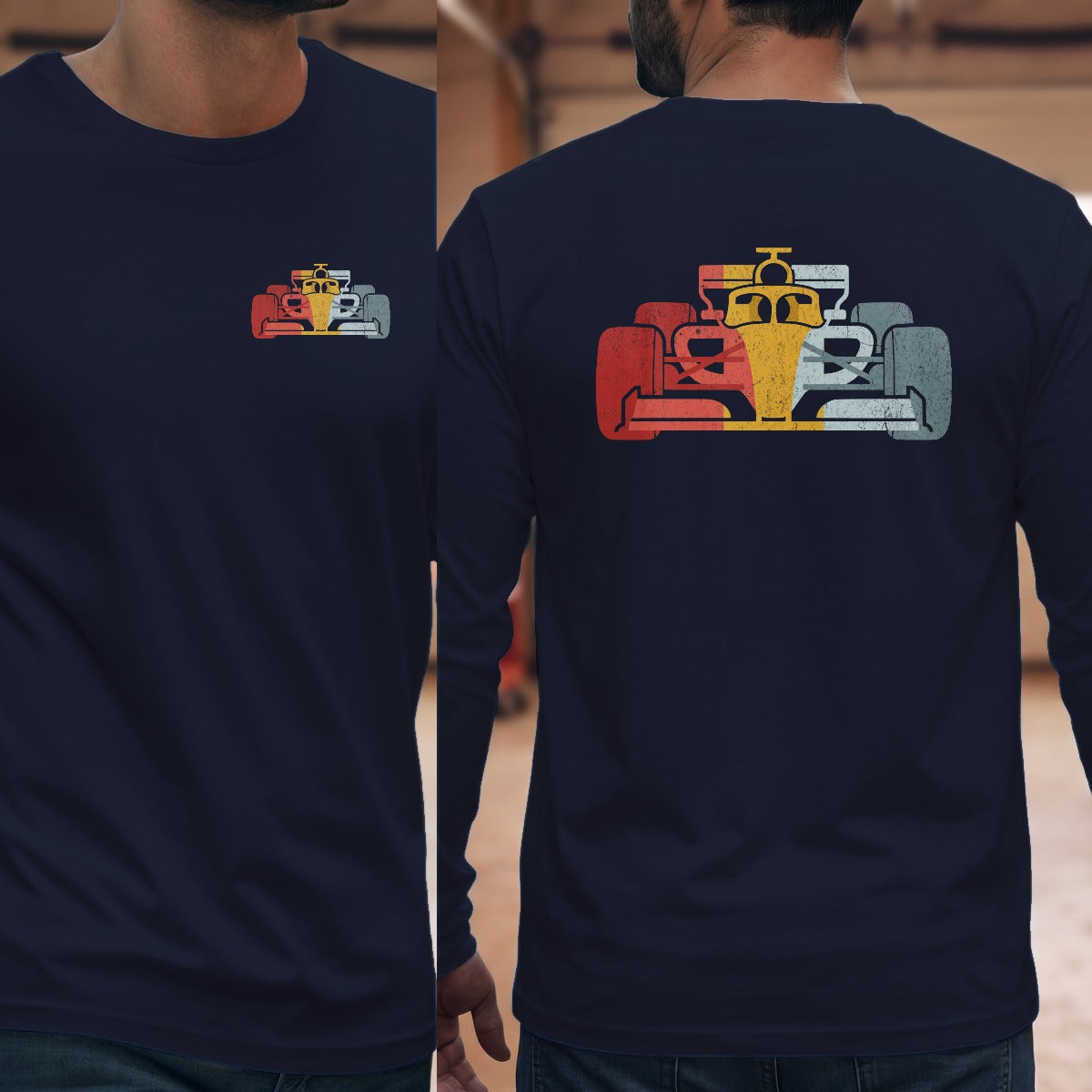 Navy | Left Chest + Back