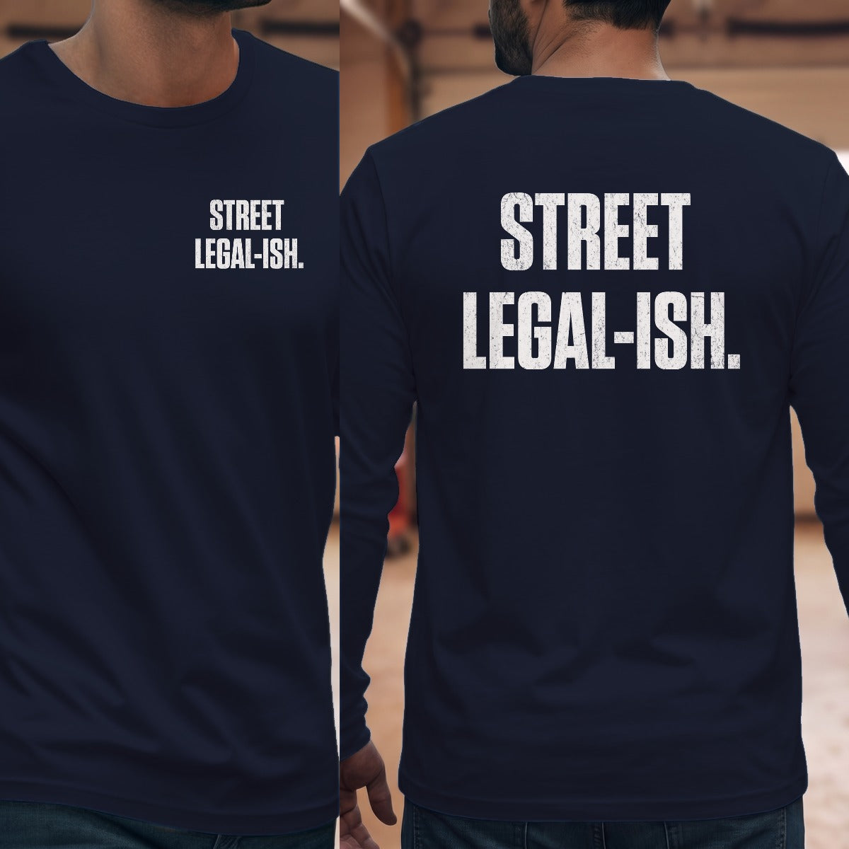 Navy | Left Chest + Back