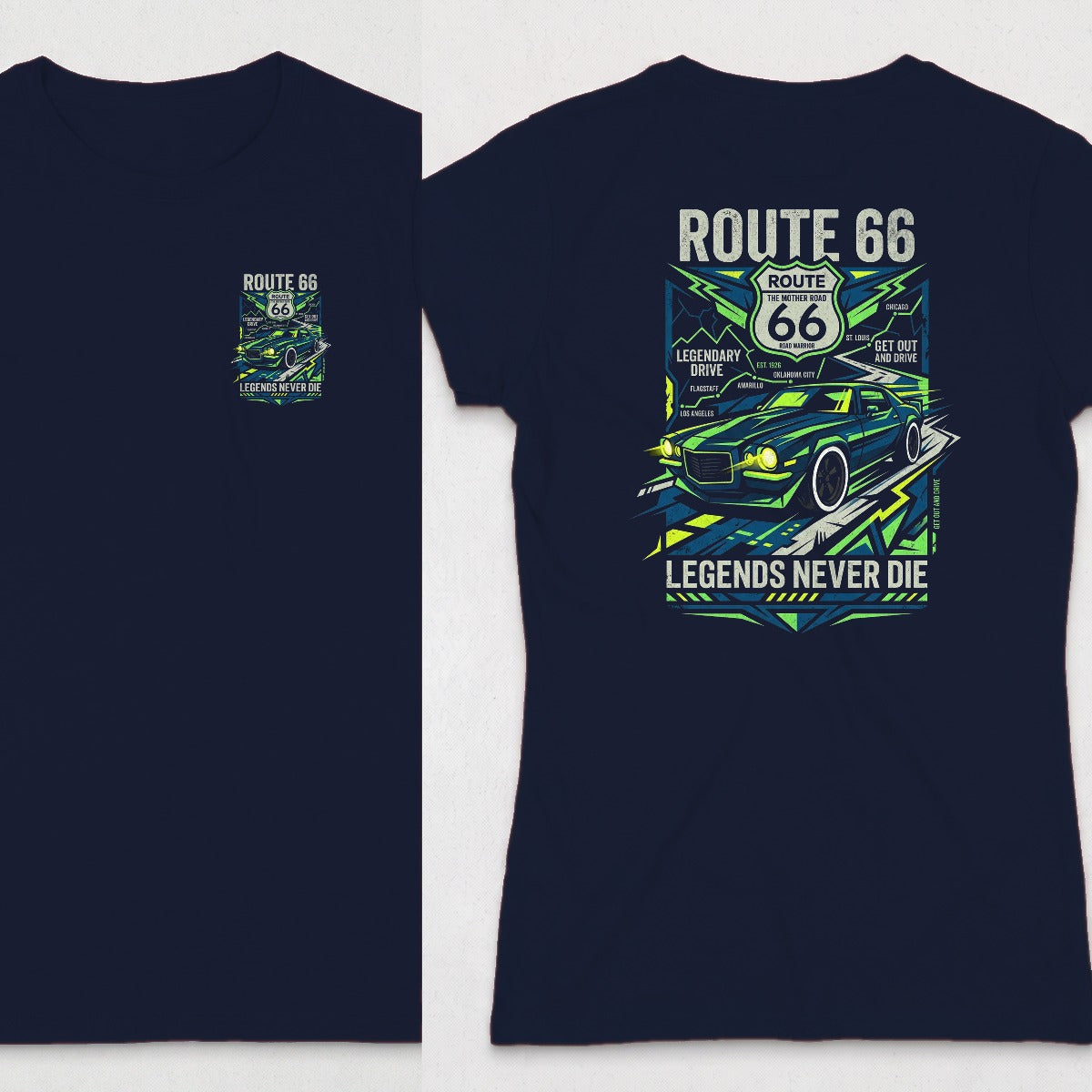 Navy | Left Chest + Back