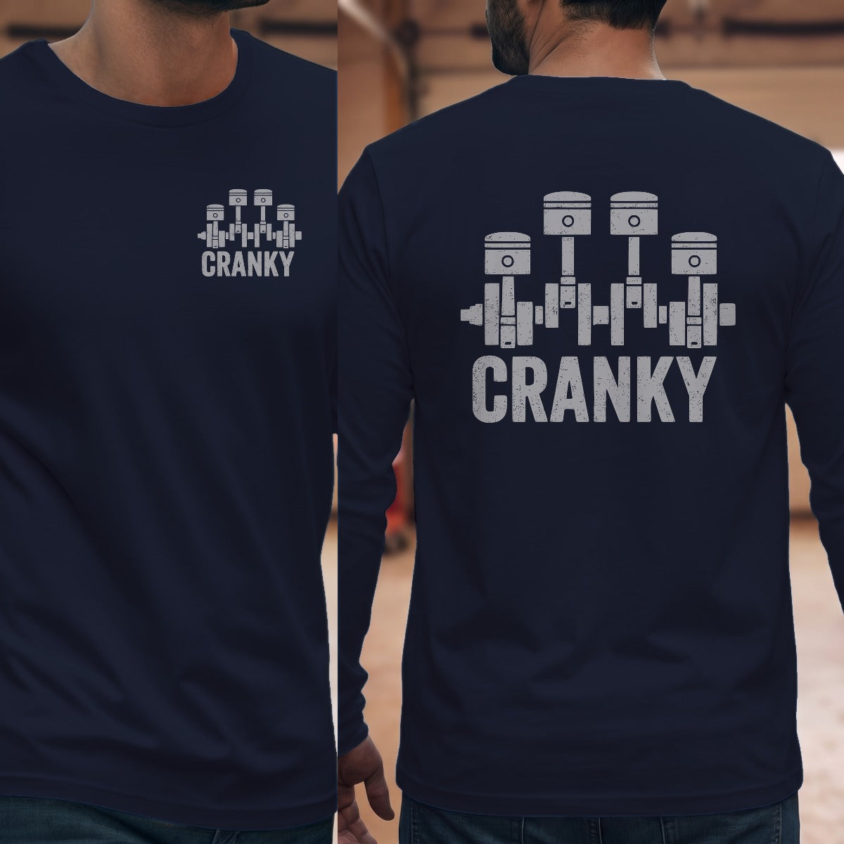 Navy | Left Chest + Back