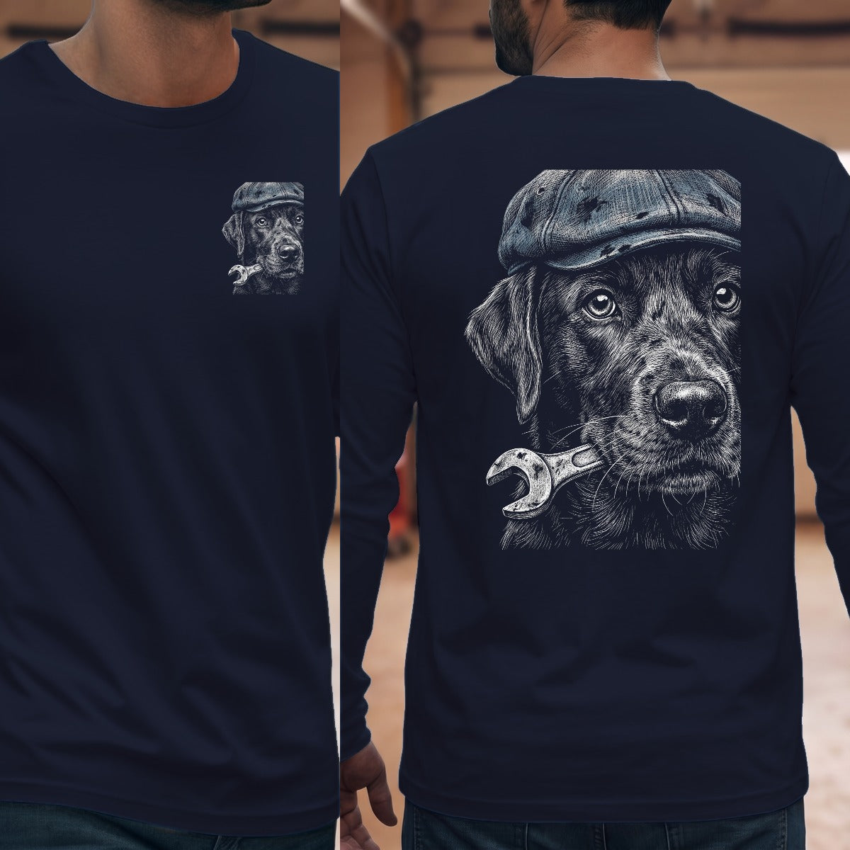 Navy | Left Chest + Back