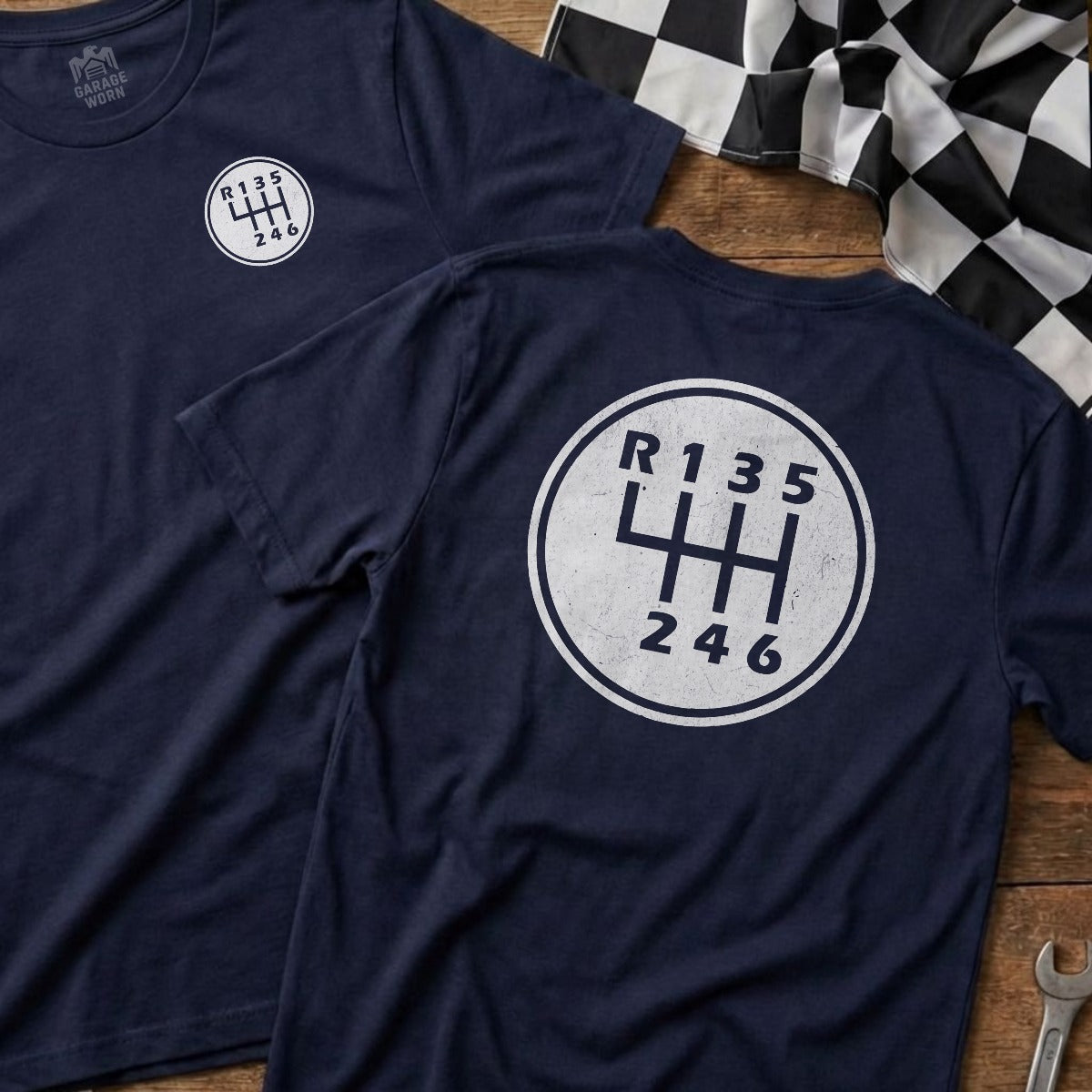 Navy | Left Chest + Back