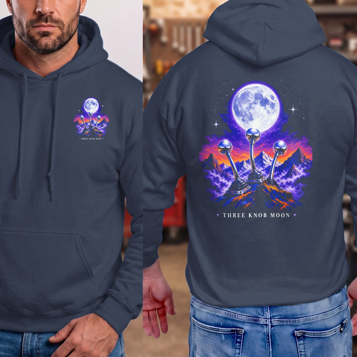 Navy | Left Chest + Back