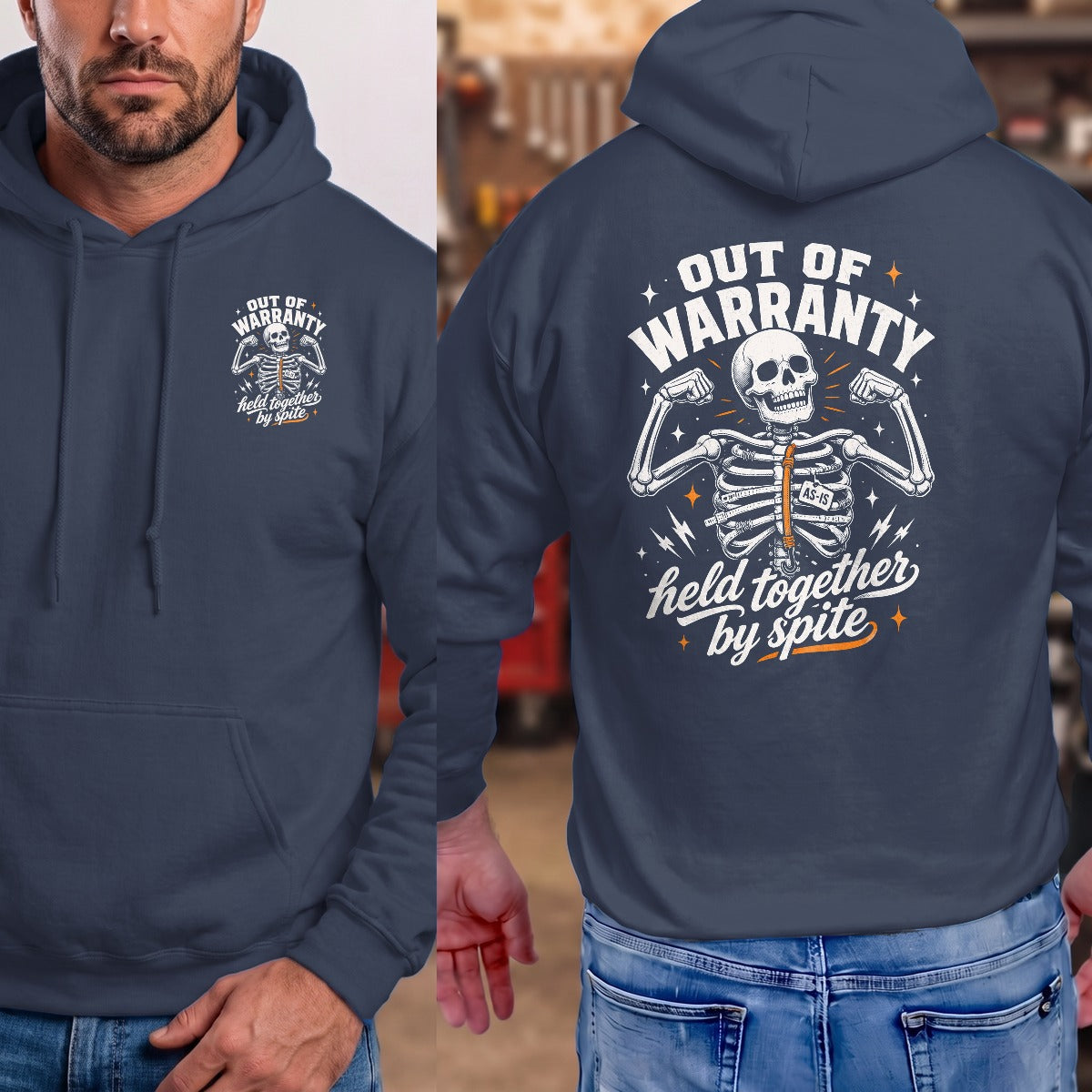 Navy | Left Chest + Back