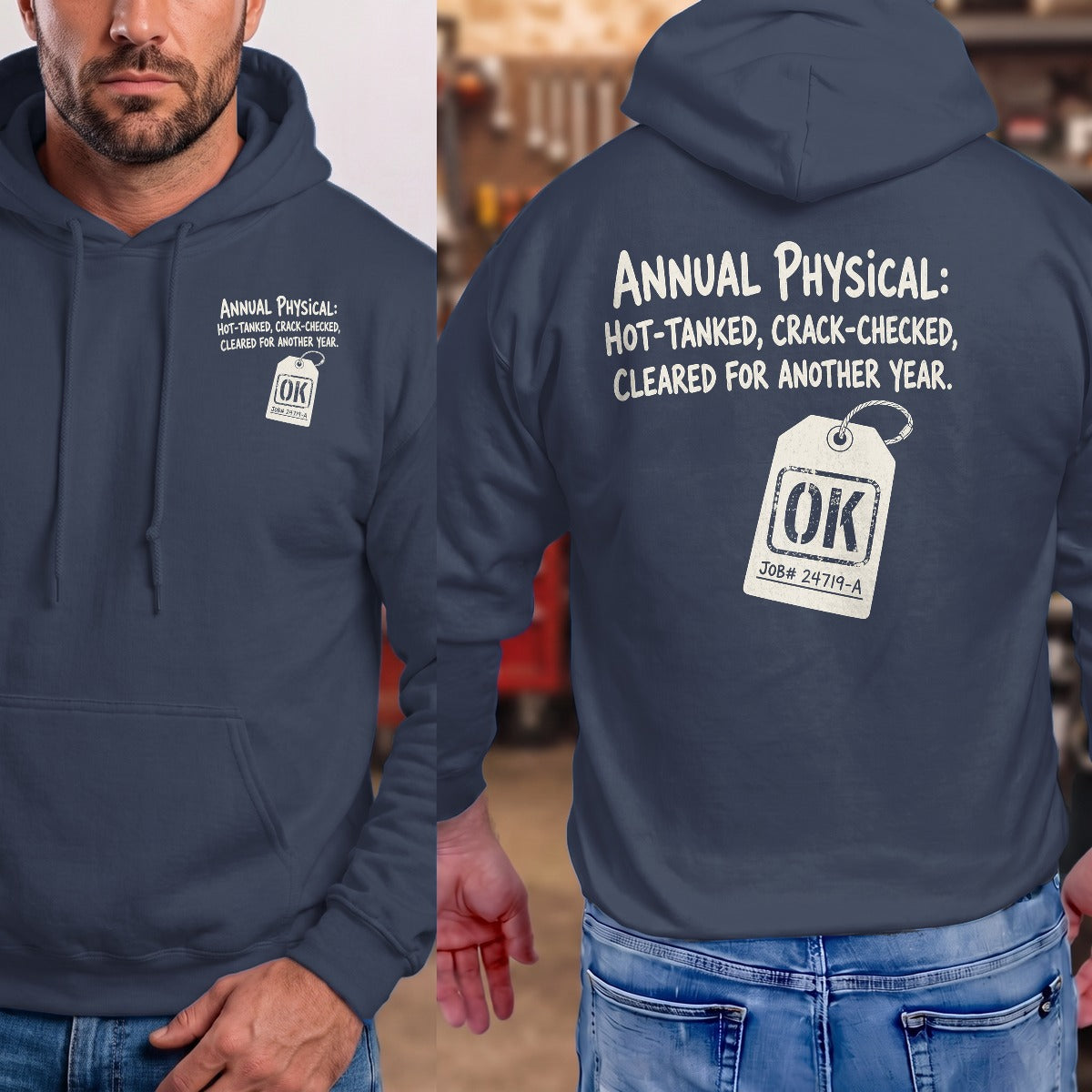 Navy | Left Chest + Back