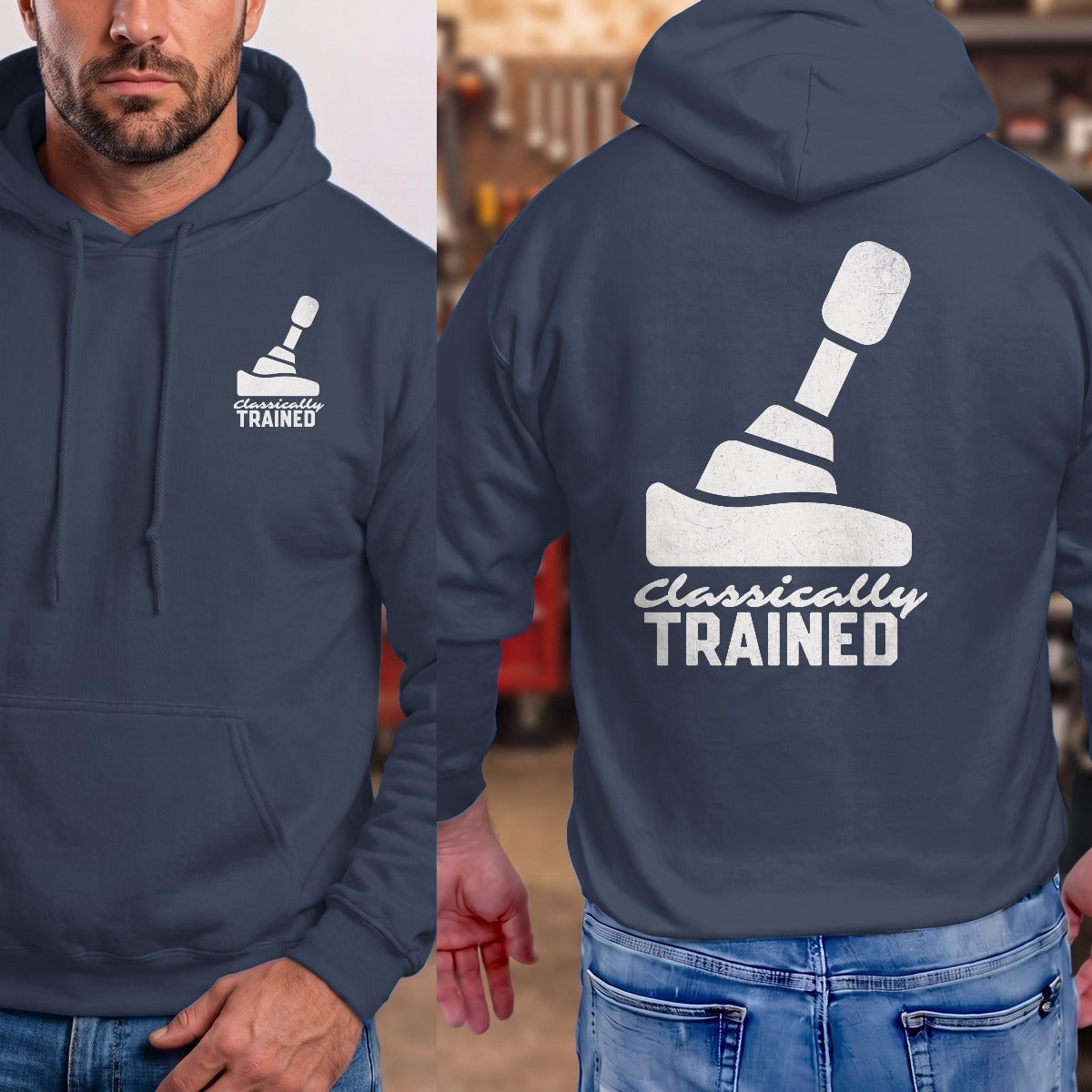 Navy | Left Chest + Back