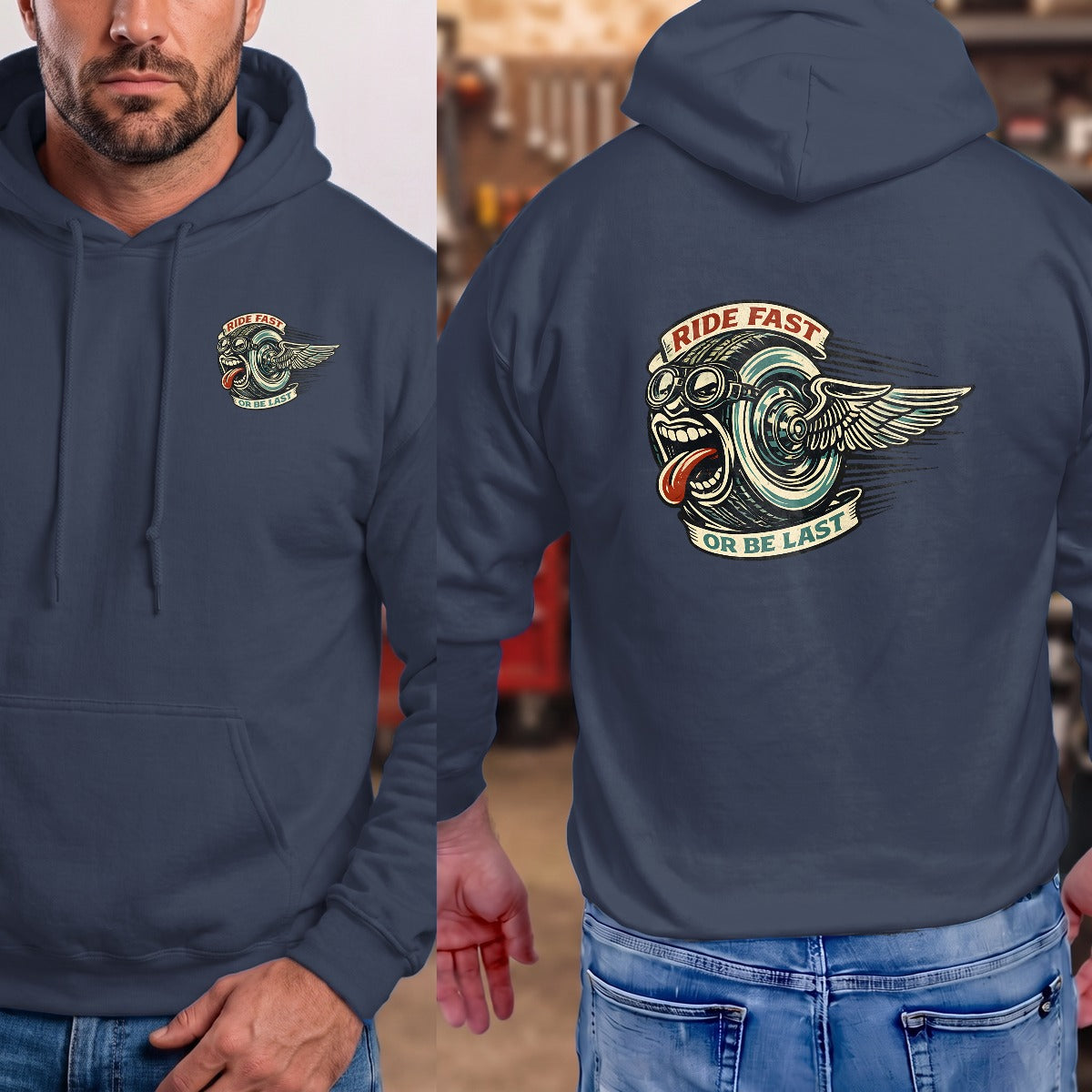 Navy | Left Chest + Back