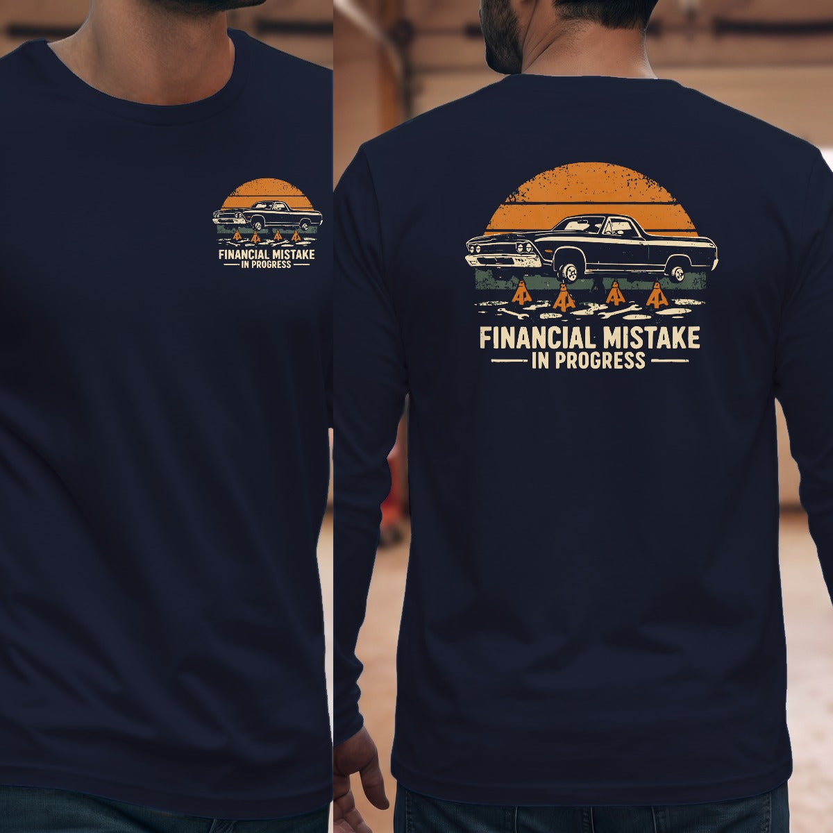 Navy | Left Chest + Back