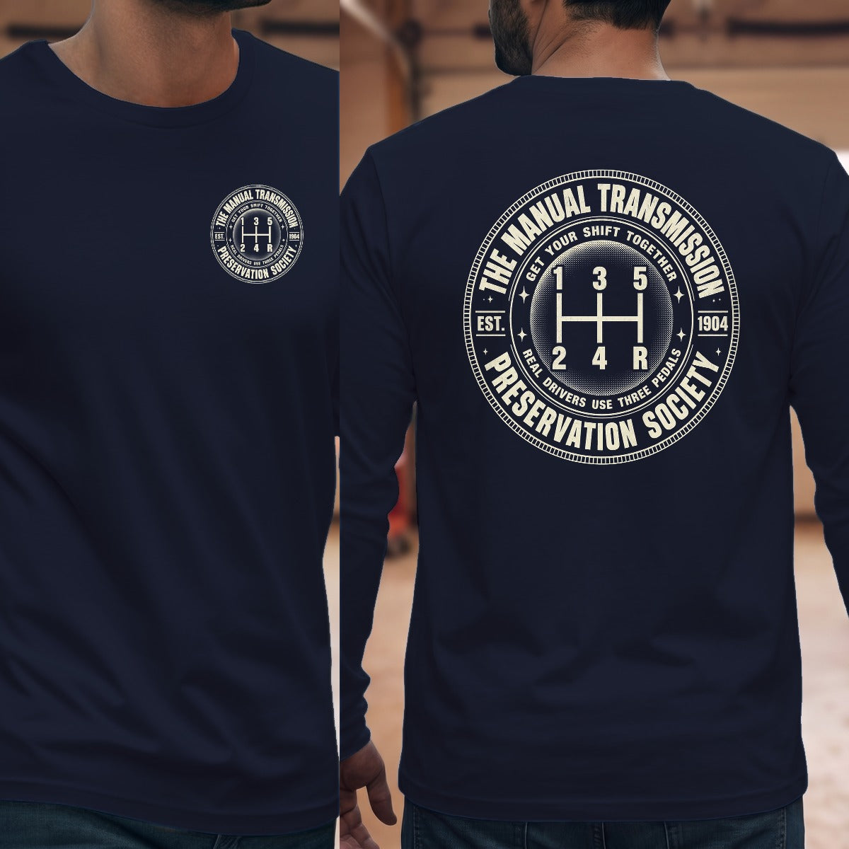 Navy | Left Chest + Back