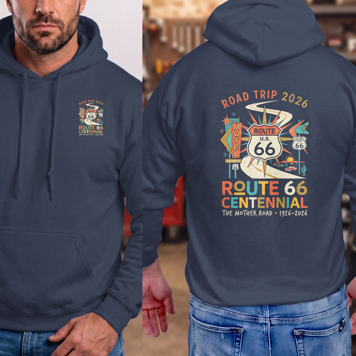 Navy | Left Chest + Back