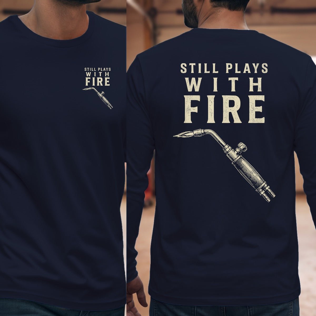 Navy | Left Chest + Back
