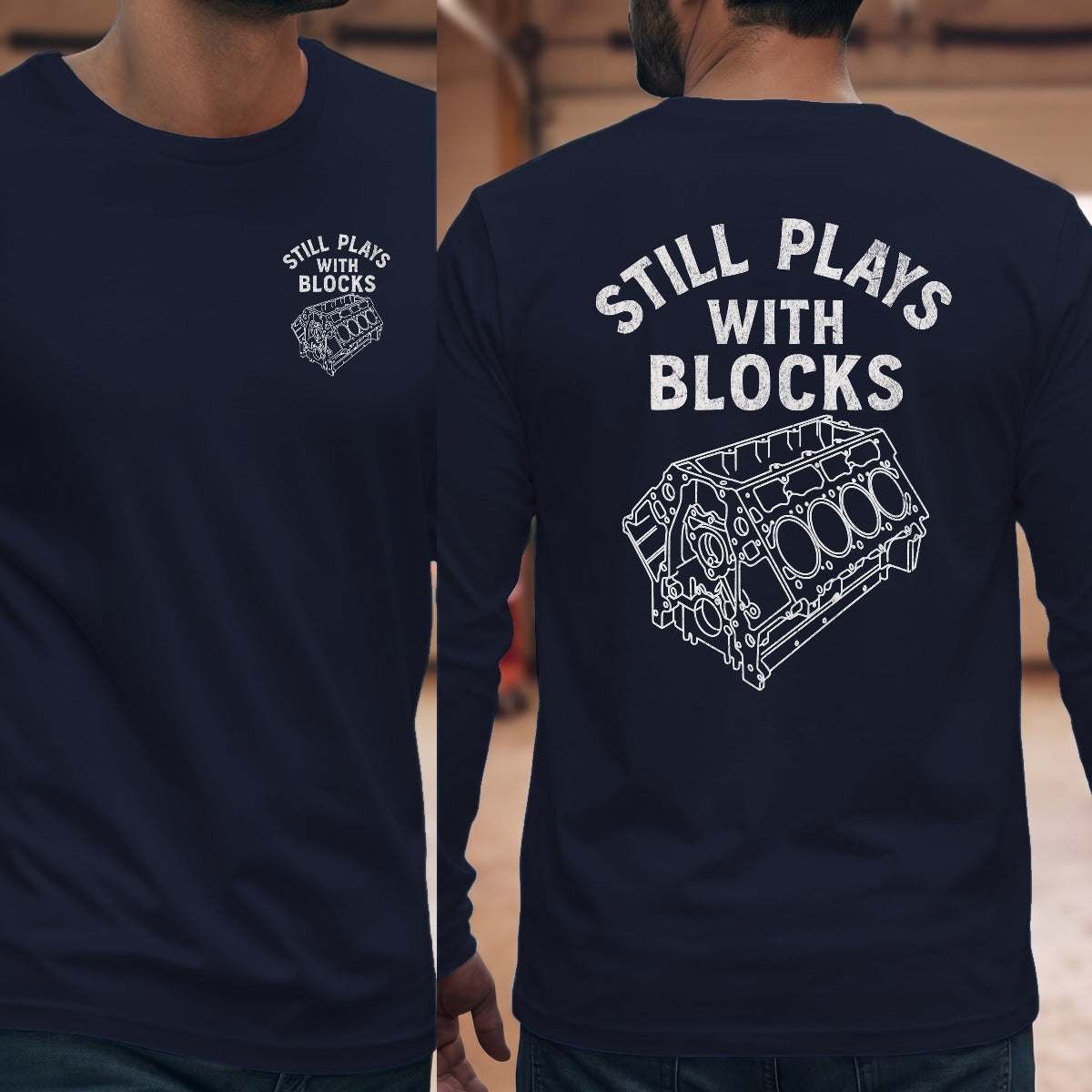 Navy | Left Chest + Back