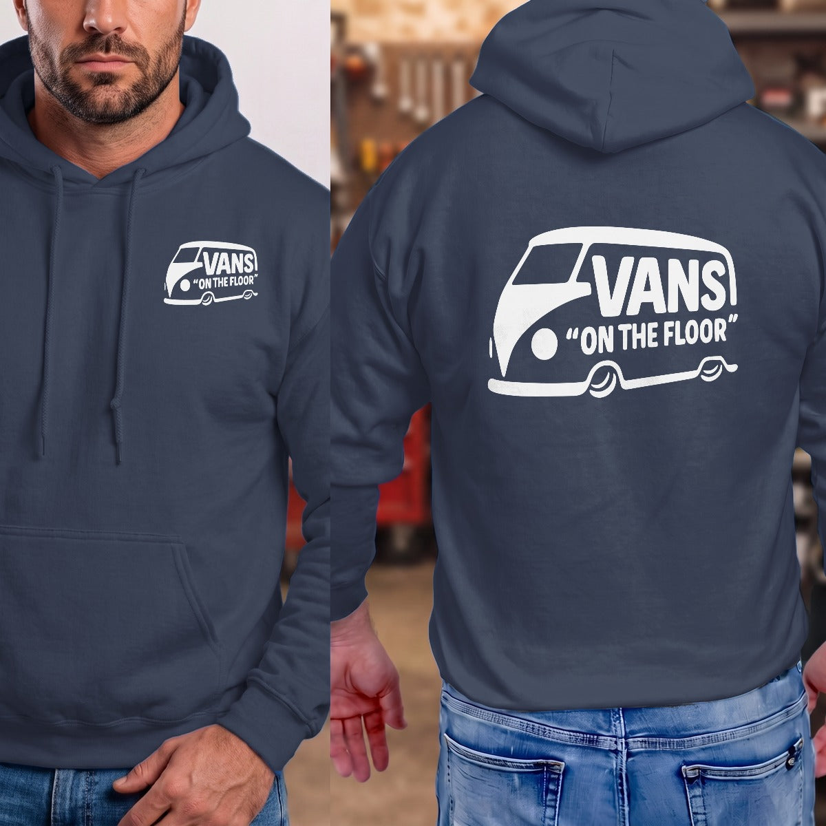 Navy | Left Chest + Back