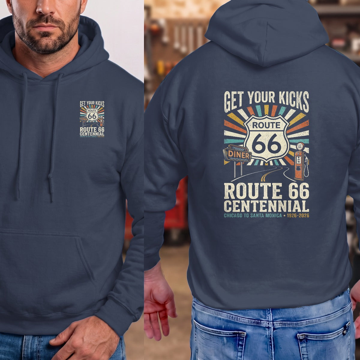 Navy | Left Chest + Back