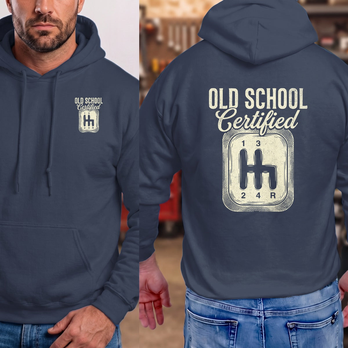 Navy | Left Chest + Back