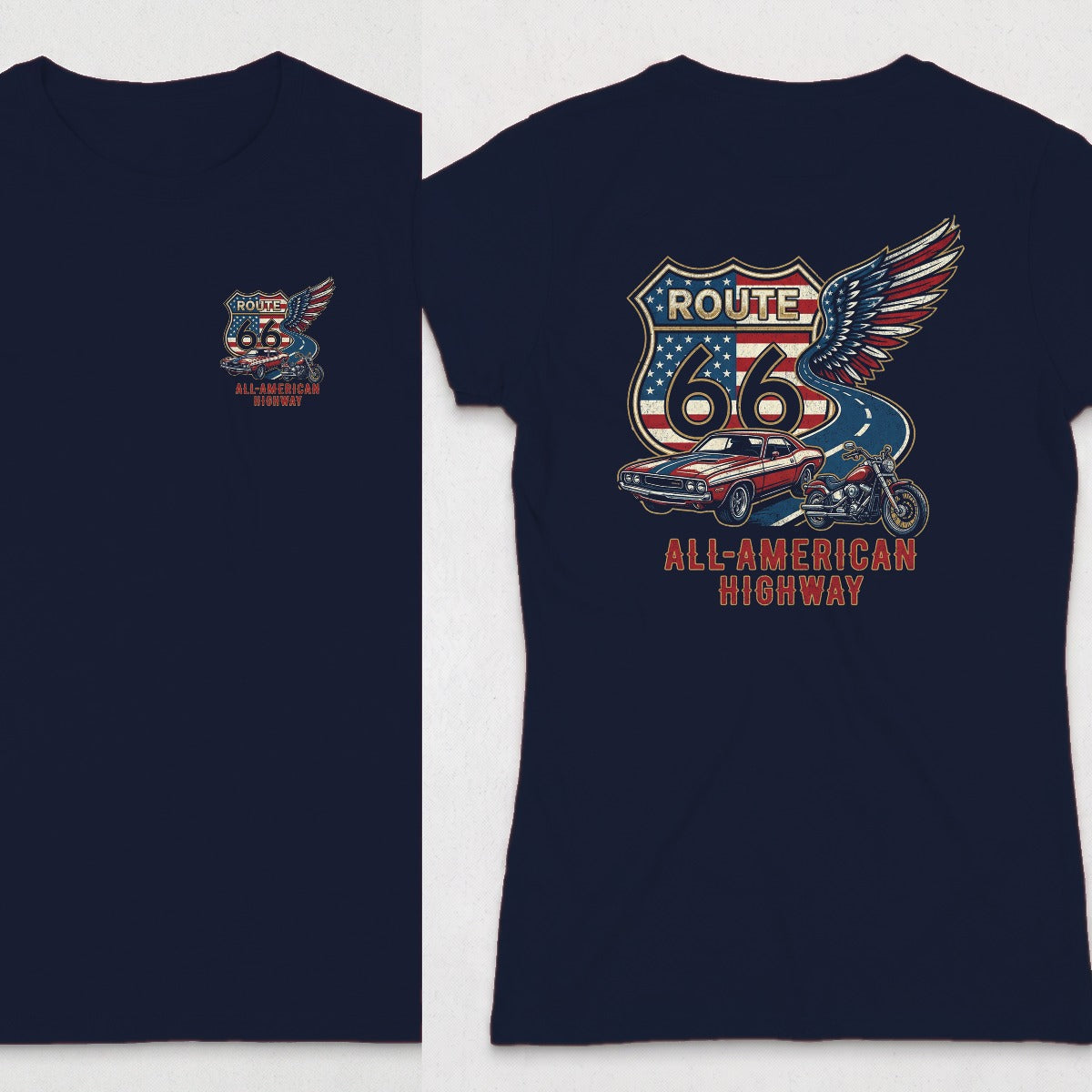 Navy | Left Chest + Back