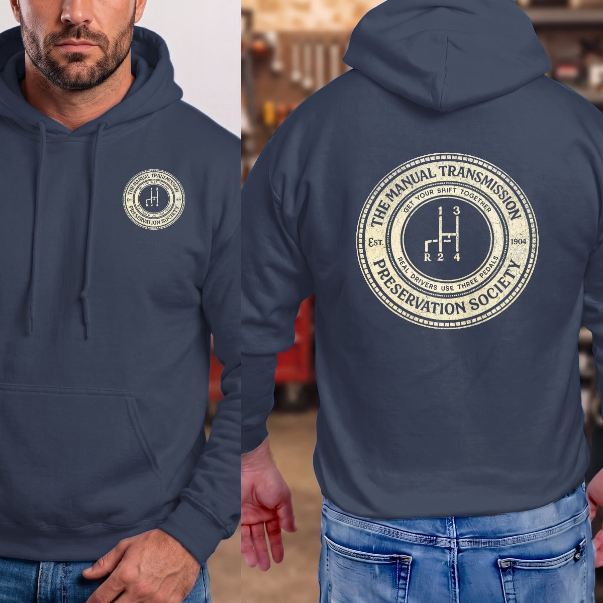 Navy | Left Chest + Back