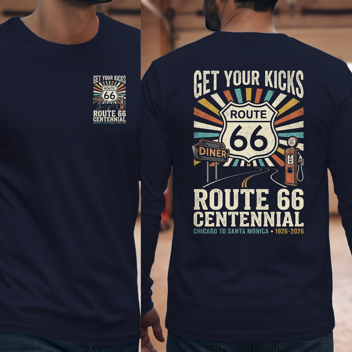Navy | Left Chest + Back