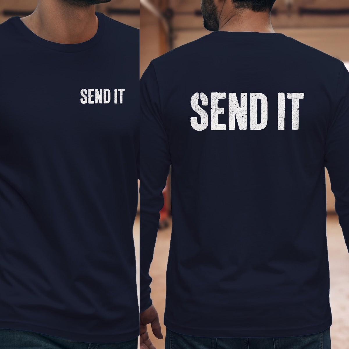 Navy | Left Chest + Back