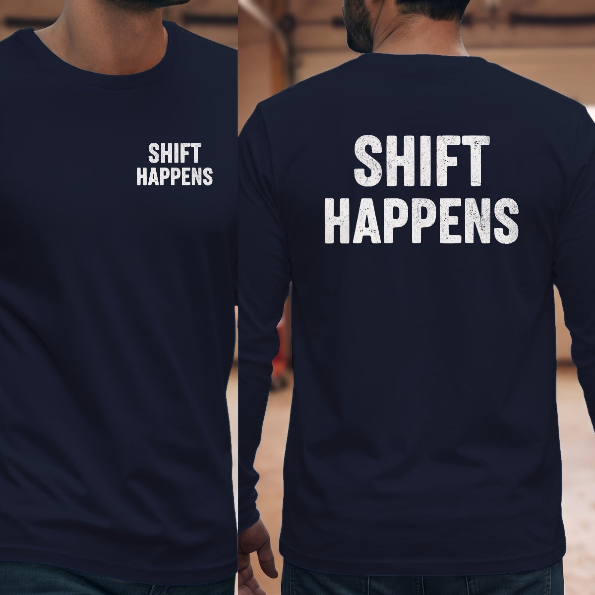 Navy | Left Chest + Back