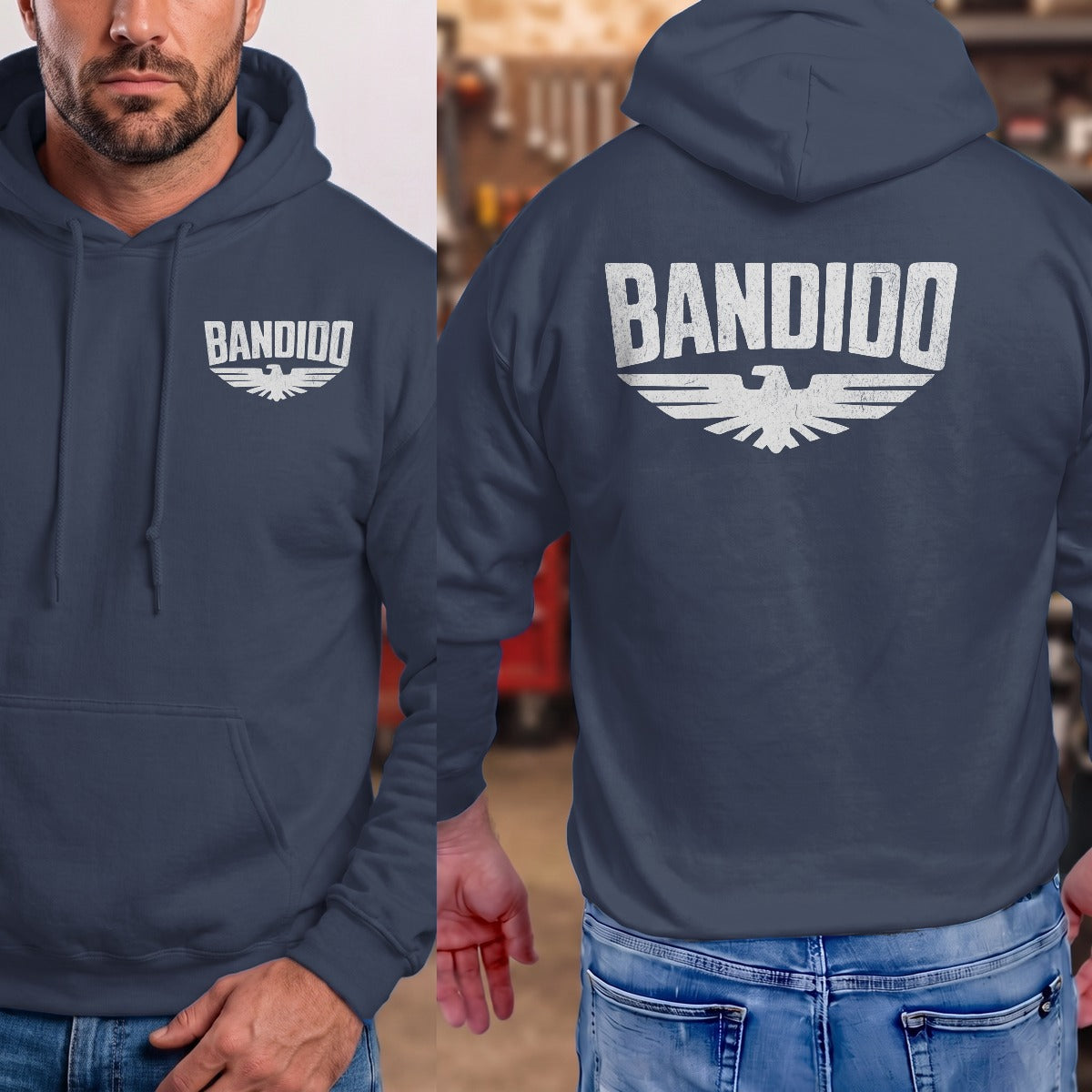 Navy | Left Chest + Back
