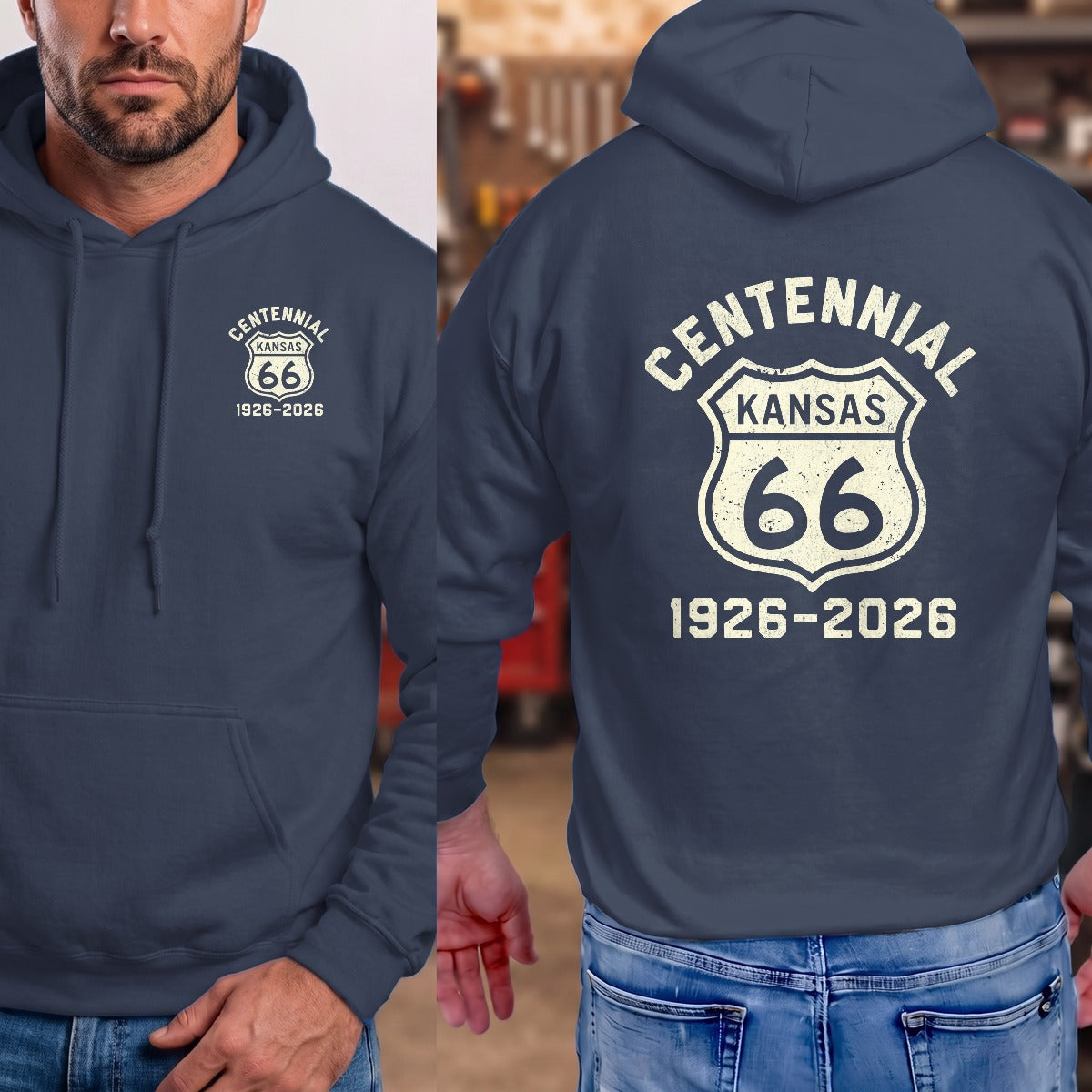 Navy | Left Chest + Back