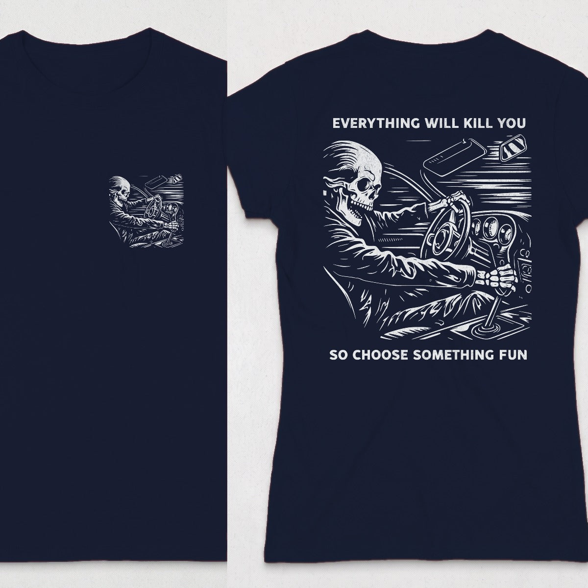 Navy | Left Chest + Back