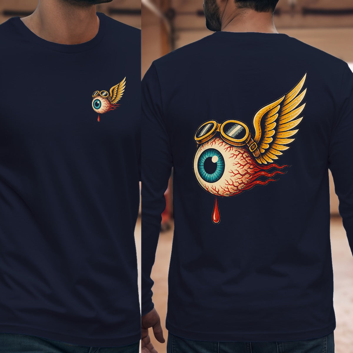 Navy | Left Chest + Back