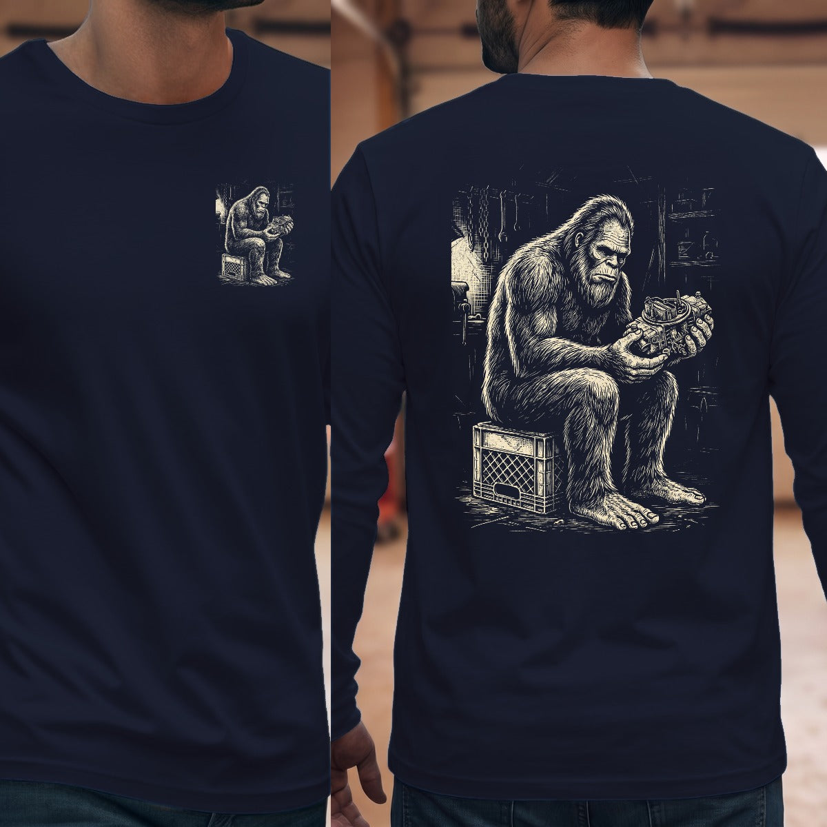 Navy | Left Chest + Back