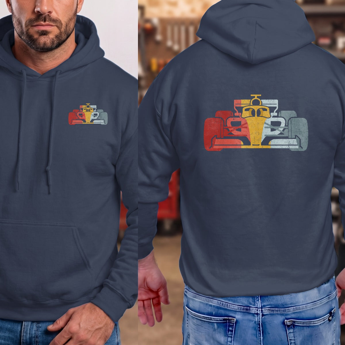 Navy | Left Chest + Back