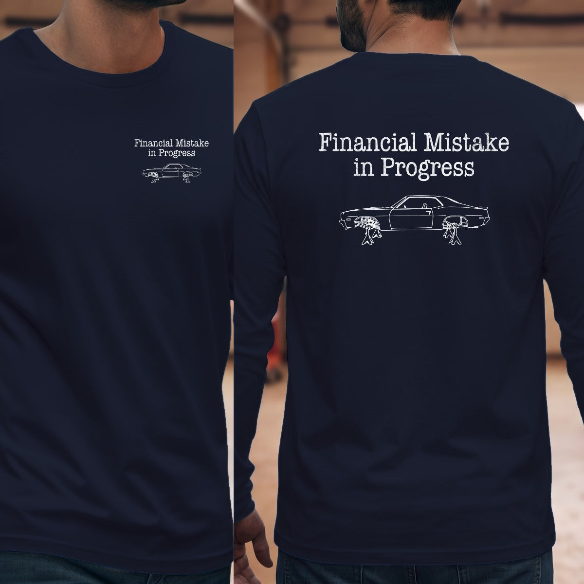 Navy | Left Chest + Back